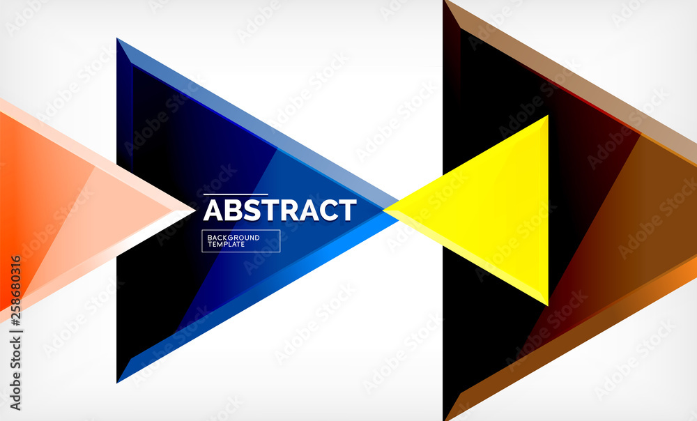 Flying triangles compostion geometric background Flying triangles compostion geometric background