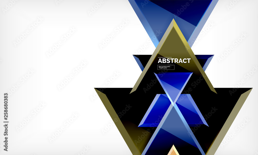 Flying triangles compostion geometric background Flying triangles compostion geometric background