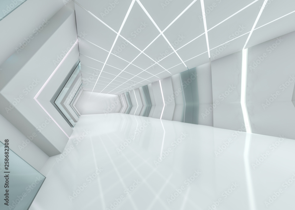 Fototapeta premium Abstract modern architecture background. 3D rendering