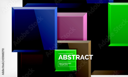 Geometric abstract background, modern square design