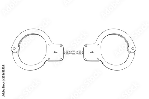 Handcuffs. Hand drawn sketch