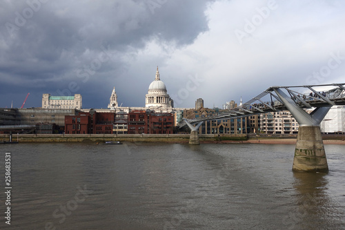 Photo from famous Saint Paul Cathedral after a storm, London, United Kingdom photo