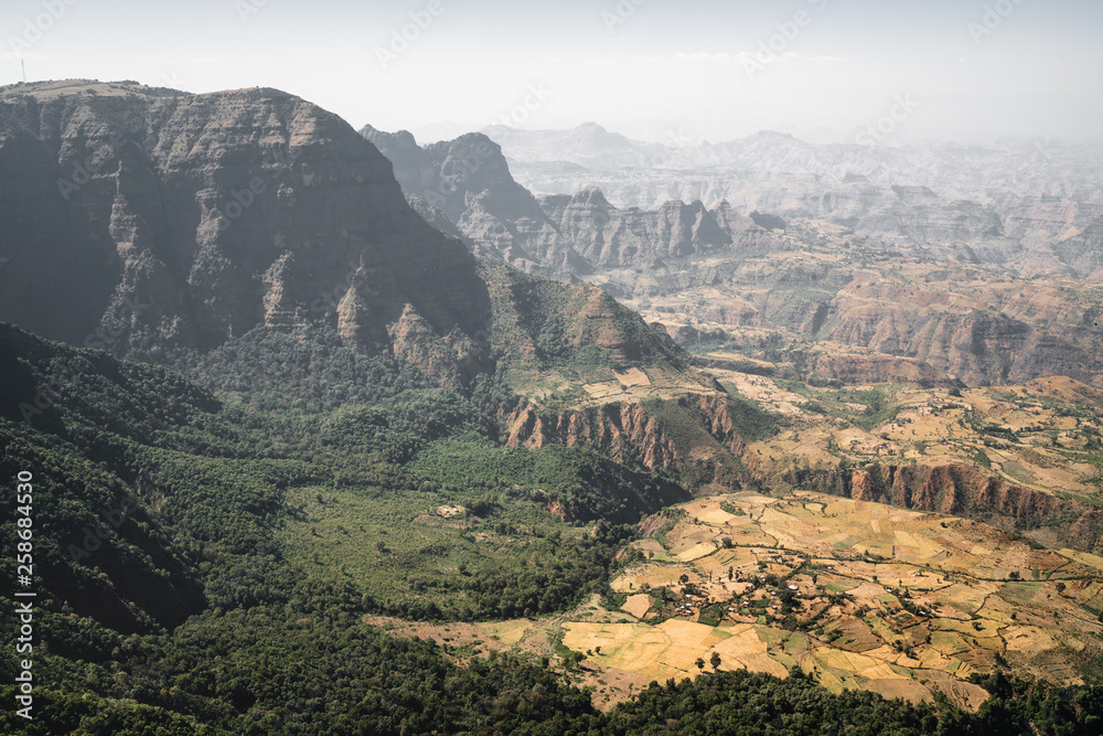 Amazing landscape in the Simien Mountains in Ethiopia