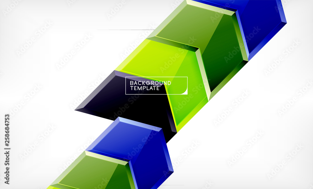 Fototapeta premium Abstract glossy techno arrows background