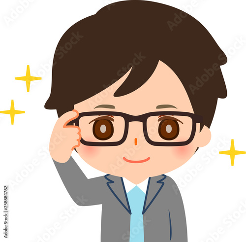眼鏡をかけた爽やかな男性