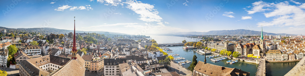Zürich Stadtpanorama am Zürichsee, Schweiz