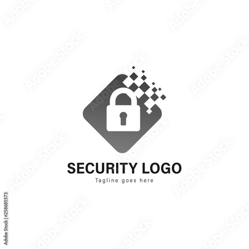 Security logo template design. Security logo with modern frame vector design