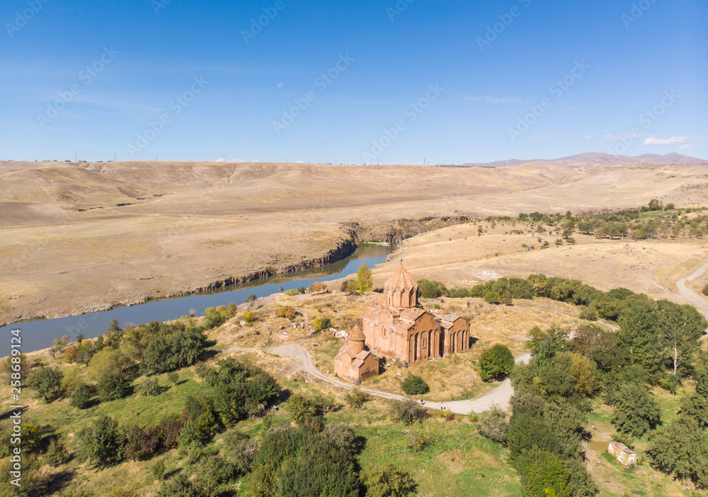 Monastery complex of Marmashen in Armenia, arieal view