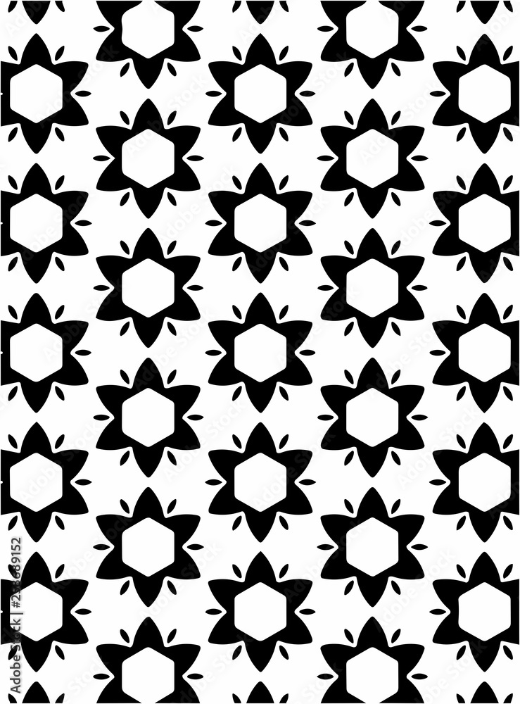 Black and white ornate geometric pattern and abstract background Black and white ornate geometric pattern and abstract background