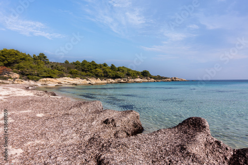 Amazing scenery by the sea in Diaporos island, Sithonia, Chalkidiki, Greece