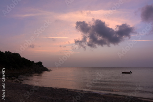 Fototapeta Naklejka Na Ścianę i Meble -  Gorgeous sea and sky colors in the dusk, Sithonia, Chalkidiki, Greece