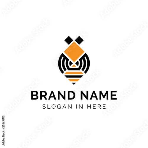 bee square V3 logo template