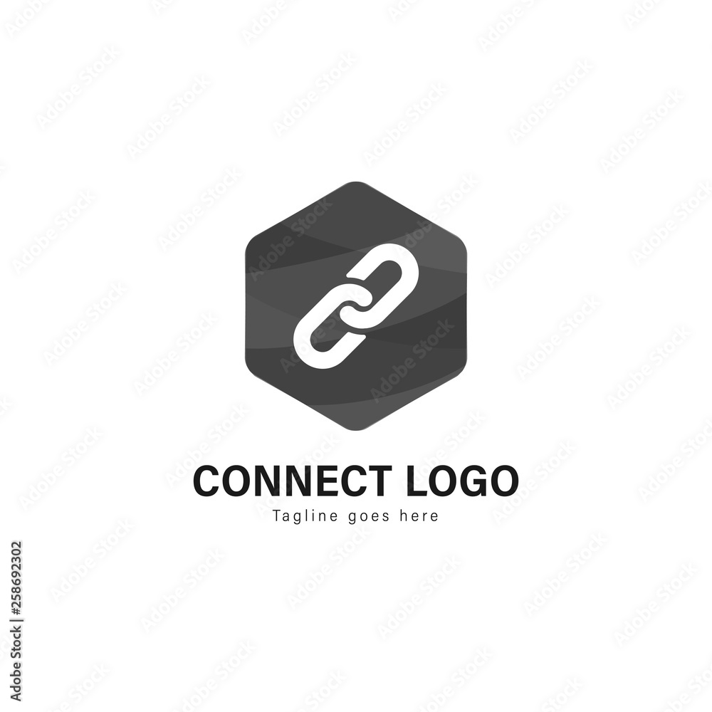 Connect logo template design. Connect logo with modern frame vector design Connect logo template design. Connect logo with modern frame vector design