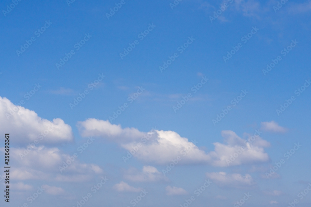 White clouds in the blue sky in spring White clouds in the blue sky in spring