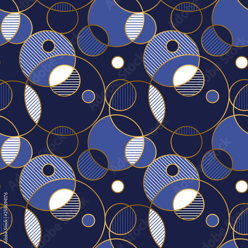 Geometric vector seamless pattern in retro style