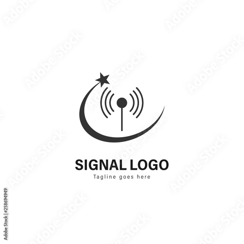 Signal logo template design. Signal logo with modern frame vector design