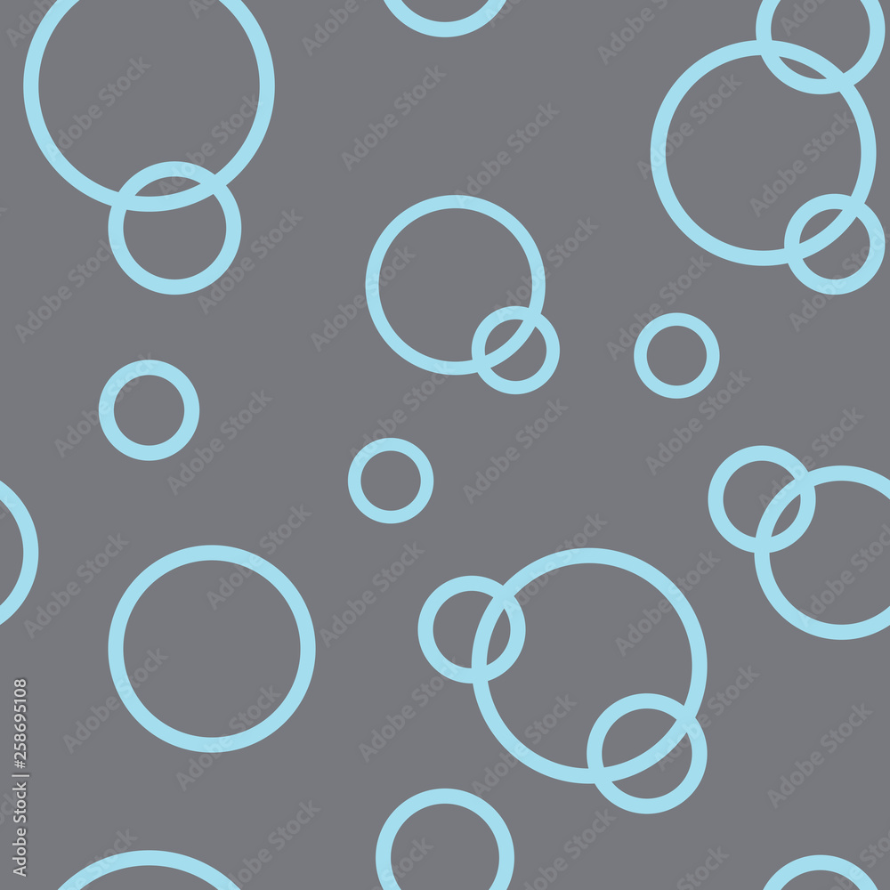 Vector seamless pattern of light blue bubbles in the gray Vector seamless pattern of light blue bubbles in the gray