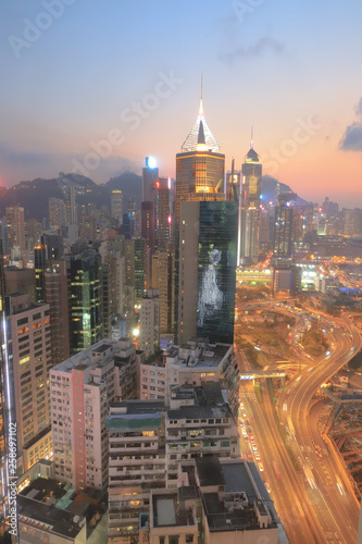 traffic at night Causeway Bay, 28 February 2019 photo