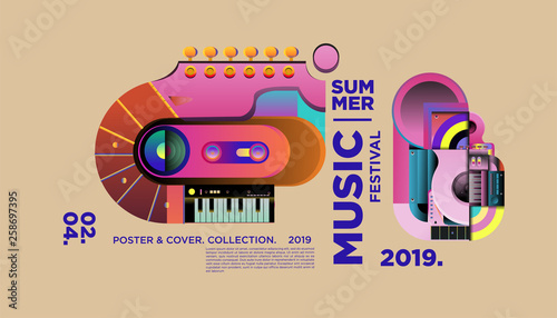 Summer Colorful Art and Music Festival Banner and Cover Template for Event, Magazine, and Web Banner.