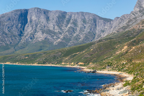 Cape peninsula scenic drive with ocean and mountains view, South Africa
