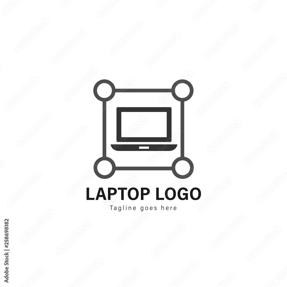 Laptop template design. Laptop logo with modern frame vector design Laptop template design. Laptop logo with modern frame vector design