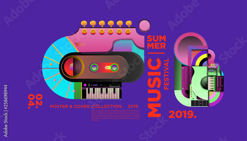 Summer Colorful Art and Music Festival Banner and Cover Template for Event  Magazine  and Web Banner.