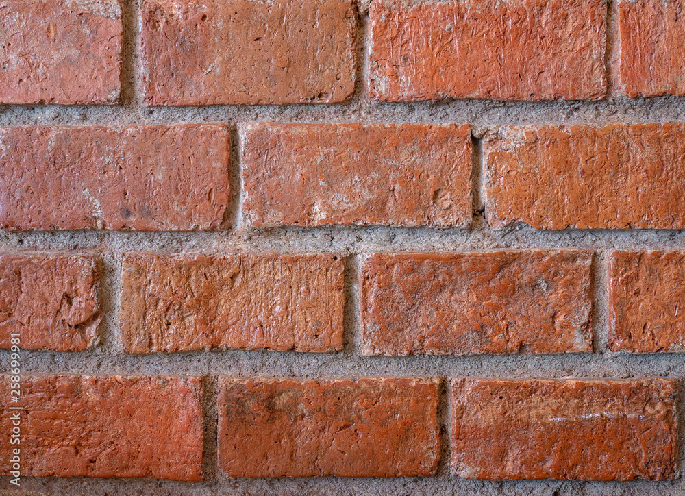 Texture of red brick block wall Texture of red brick block wall
