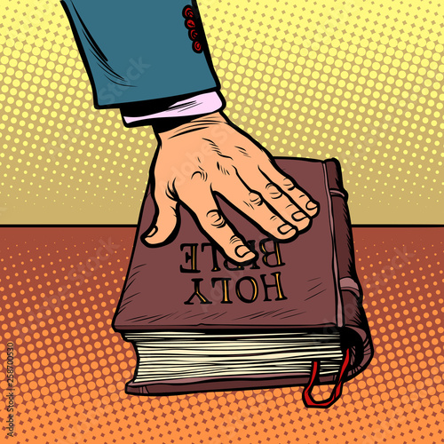 swearing on the Bible. court and religion