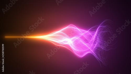 Εκτύπωση καμβά wave motion with glowing energy trails. 3d illustration