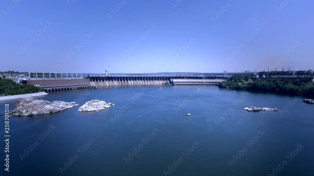 Bridge Of The Hydroelectric Dam Aerial Video Bridge Of The Hydroelectric Dam Aerial Video