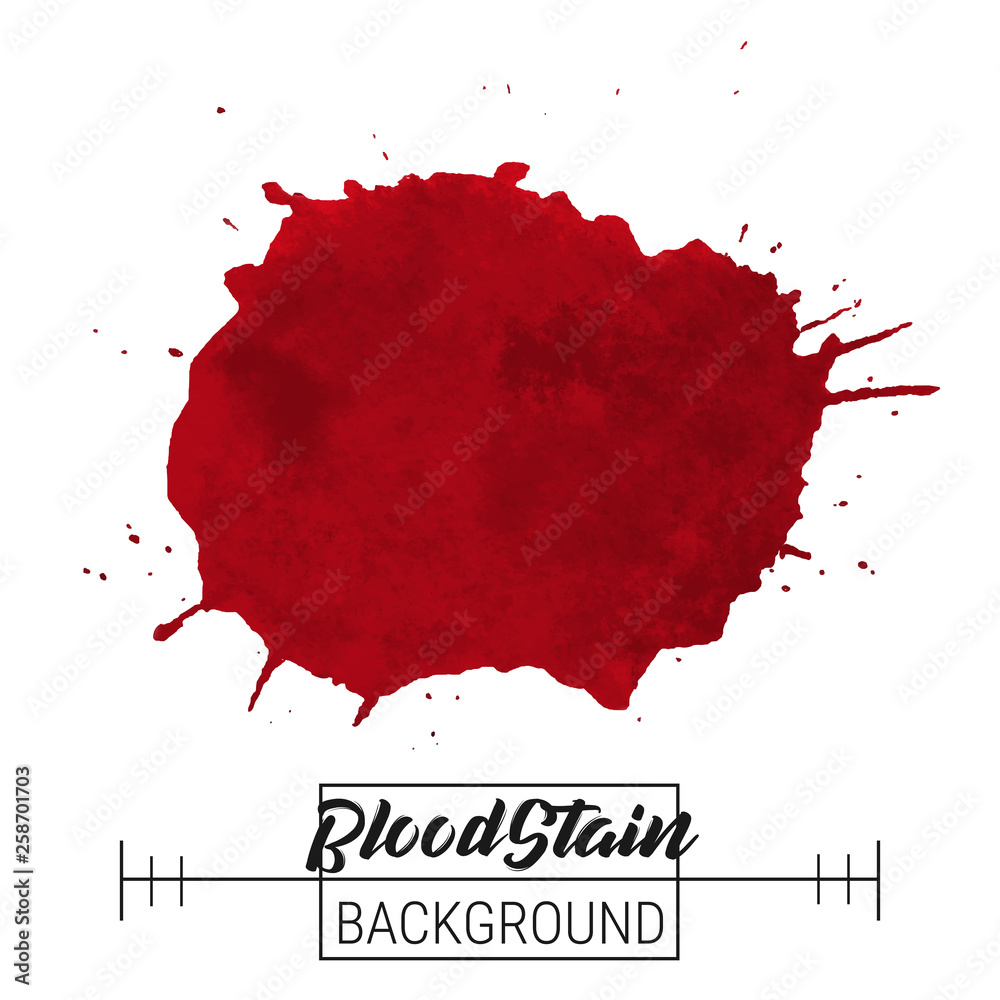 Blood splatter blotch vector. Blood splatter blotch and drops vector on white background for text, sale, banner, advertise design. Watercolor blood blotches, drops. Paint blood splatter blotch image. Blood splatter blotch vector. Blood splatter blotch and drops vector on white background for text, sale, banner, advertise design. Watercolor blood blotches, drops. Paint blood splatter blotch image.