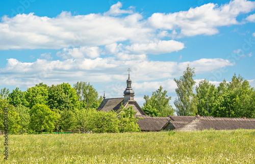 Old wooden church in Belarusian village