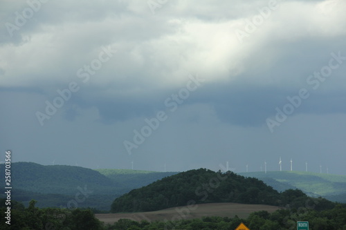 landscape with mountains and clouds