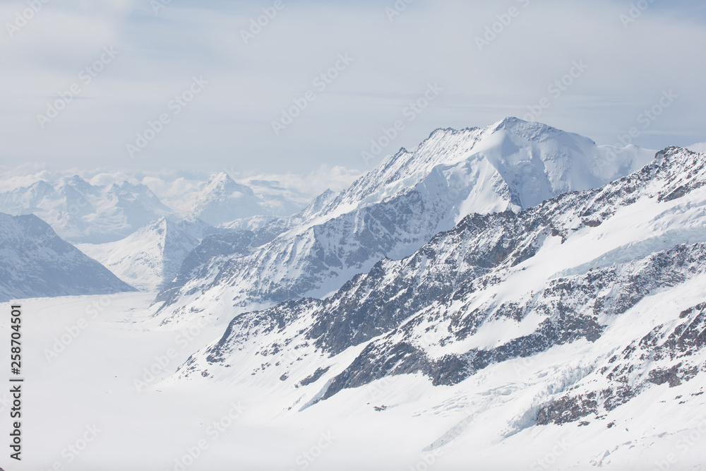 Obraz premium Jungfraujoch is a famous travel mountain of the Alps, Switzerland
