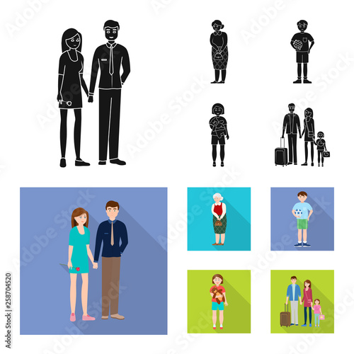 Isolated object of character and avatar  logo. Collection of character and portrait vector icon for stock.