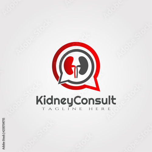 Kidney consultation vector logo design healthcare and medical icon
