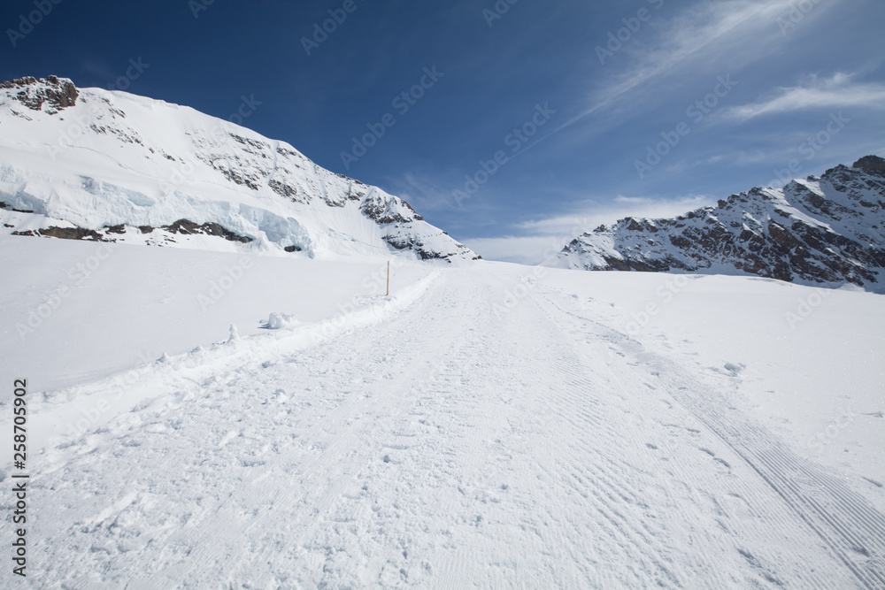 Jungfraujoch is a famous travel mountain of the Alps, Switzerland