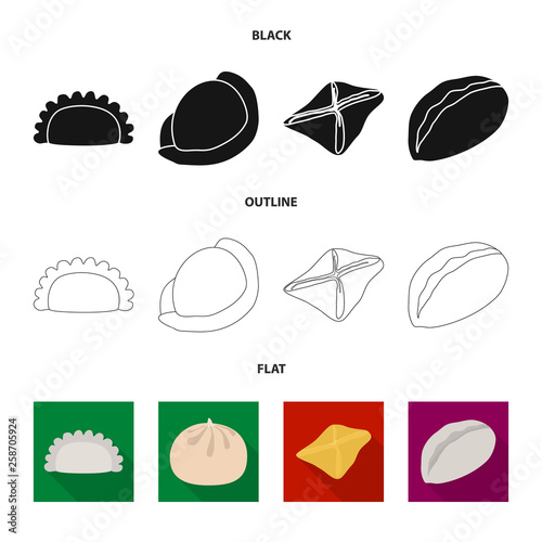 Vector illustration of products  and cooking symbol. Set of products  and appetizer stock symbol for web.