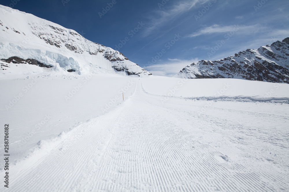 Jungfraujoch is a famous travel mountain of the Alps, Switzerland