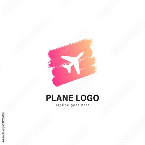 Free Download Plane logo template design. Plane logo with modern frame vector design - GFXLoad