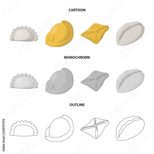 Vector illustration of products  and cooking sign. Collection of products  and appetizer vector icon for stock.
