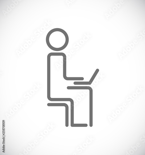 person working on computer icon