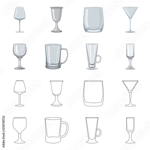 Vector illustration of form and celebration icon. Collection of form and volume stock vector illustration.