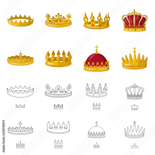 Isolated object of medieval and nobility logo. Set of medieval and monarchy stock symbol for web.