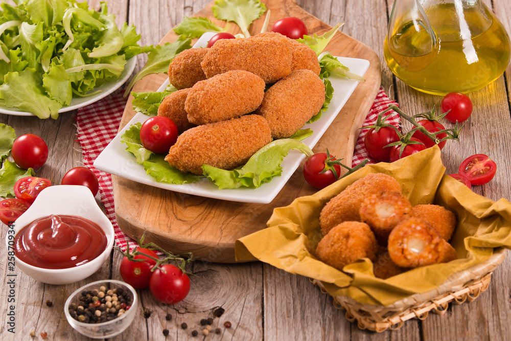 Supplì, italian fried rice balls. Supplì, italian fried rice balls.