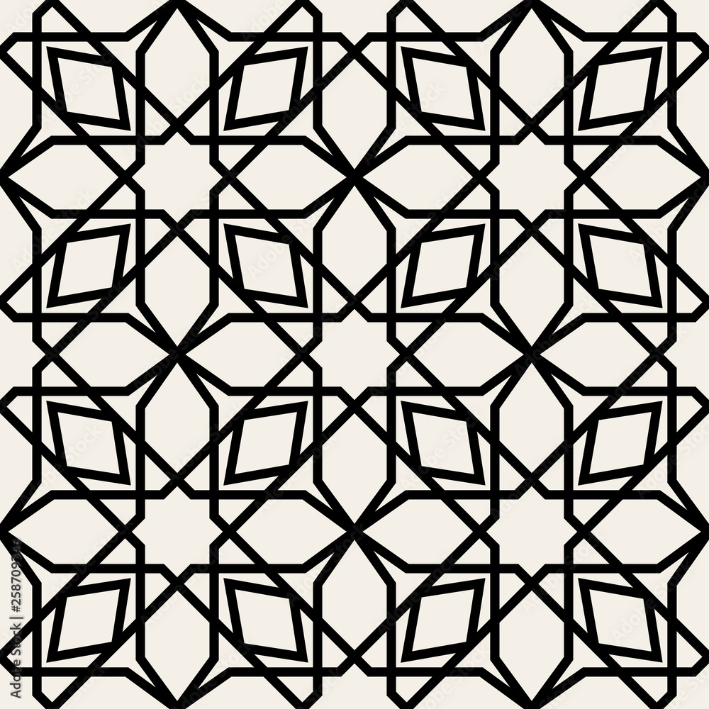 Fototapeta premium Vector islamic ornament, persian motiff . Seamless ramadan islamic vintage pattern elements . Geometric circular ornamental arabic symbol vector .