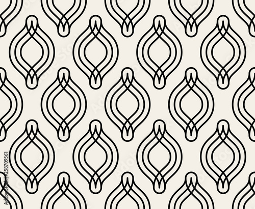 Vector seamless pattern in arabian style. Modern stylish abstract texture. Repeating lines