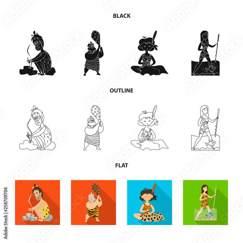 Vector illustration of evolution and prehistory symbol. Collection of evolution and development vector icon for stock.