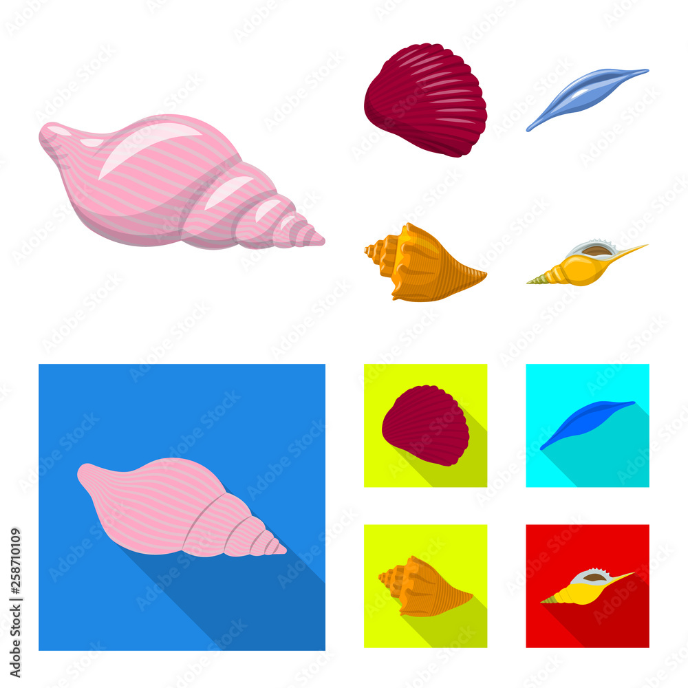 Isolated object of animal and decoration icon. Collection of animal and ocean stock vector illustration. Isolated object of animal and decoration icon. Collection of animal and ocean stock vector illustration.