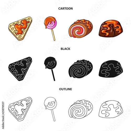 Vector design of confectionery and culinary icon. Set of confectionery and product vector icon for stock.